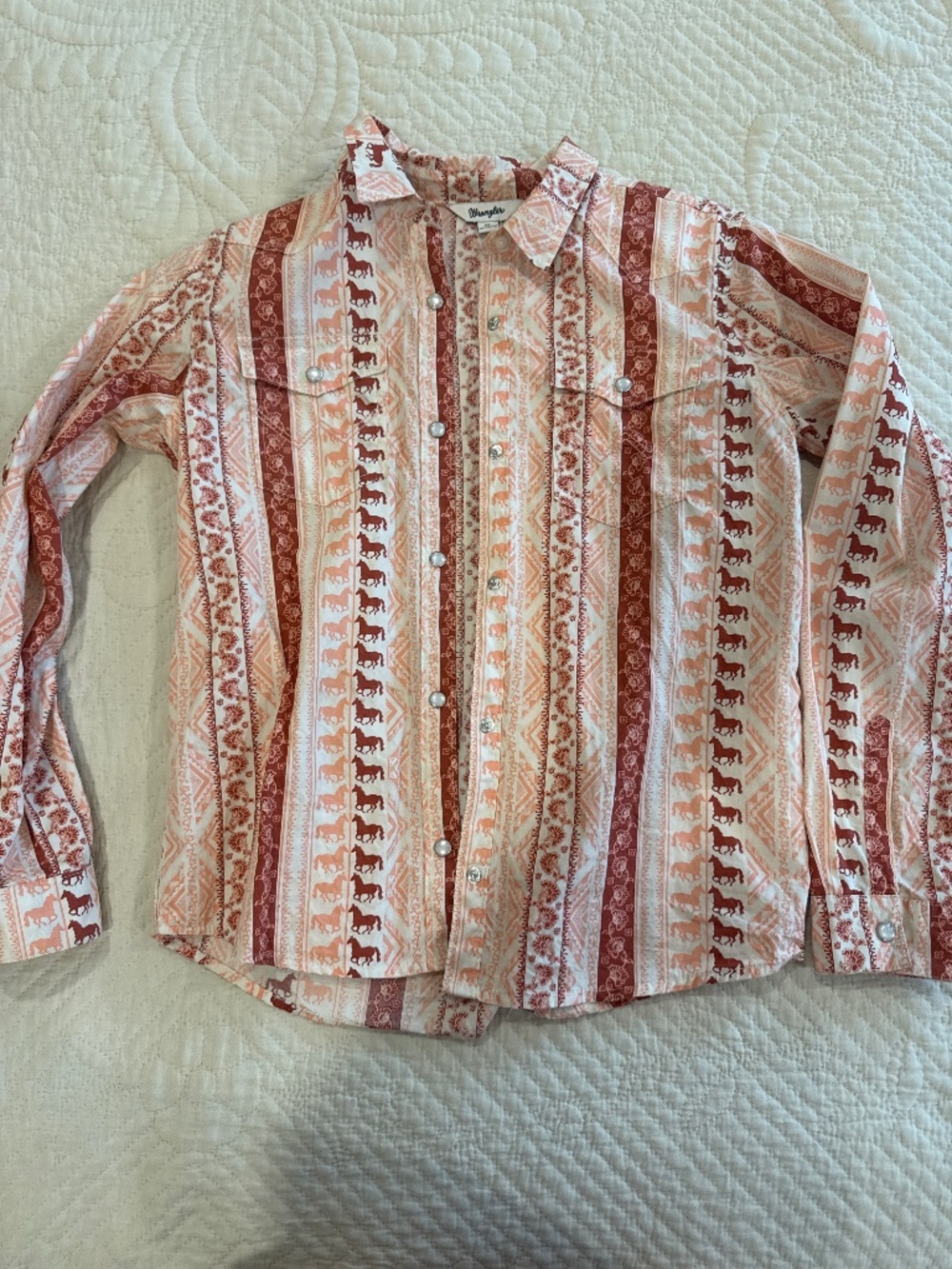 Wrangler Girls Pearl Snap Top XL
